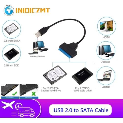 INIOICZMT Usb Sata Cable Sata To Usb 2.0 Adapter Computer Connectors Usb Sata Adapter Cable Support 2.5 Inches SSD Hard Drive