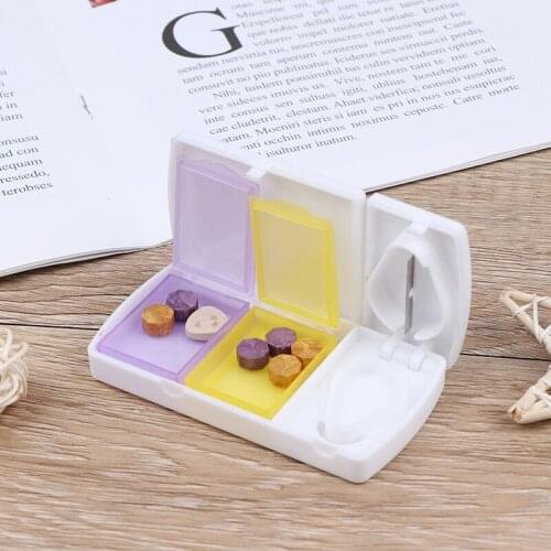 1Pc Portable Pill Cutter Box Portable Convenient Drug Box Tablet Cutter Splitter Medicine Pill Holder Pill Cutter Boxes