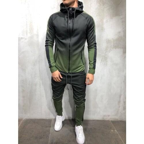 Mens 3d Printing Sports Suit Zipper Hip-hop Motion Muscle Brother Man Cardigan Hoodie Tracksuit Sweatshirt Jacket Pants Suits