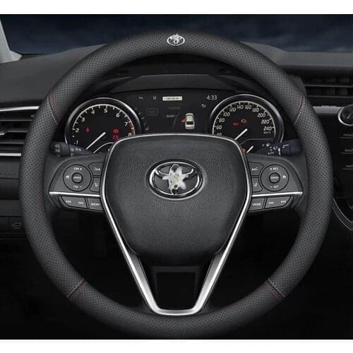 Leather Car Steering-wheels Cover 38cm for Toyota Camry XV20 1997-2001 XV30 Daihatsu Altis 2002-2006 XV40 2007-2011 XV50 Xv70