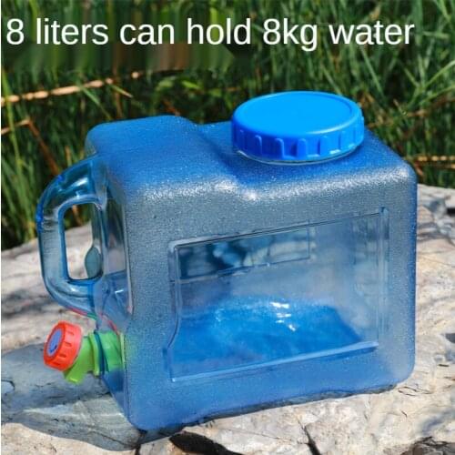 8L Square PC Car Bucket for Outdoor Equipment Thickened with Tap Portable Bucket for Self Driving Traveling Car