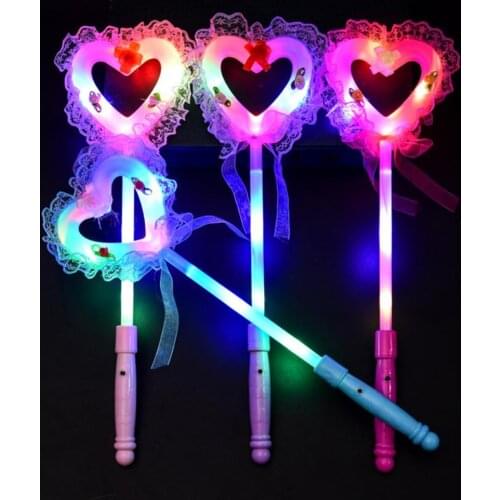 Luminescent Heart Shape Wand Fairy Stick Kids Flashing Toy Party Decor Supplies