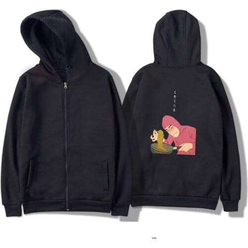 2018 Pink Guy Ramen King VAPORWAVE Hoodies Men/Women Zipper Harajuku Fashion Print tracksuit Hoodie Men Plus Size