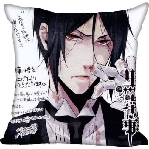 Custom Square Pillowcase Black Butler art paintings soft Pillow Cover Zippered 1pcs Custom Pillow Cover More Size