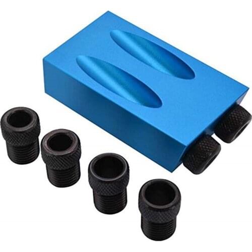 14/15/34pcs Pocket Hole Jig Kit 6/8/10mm Angle Drill Guide Woodwoorking Tool Hole Puncher Locator Jig Drill Bit Carpentry Tools