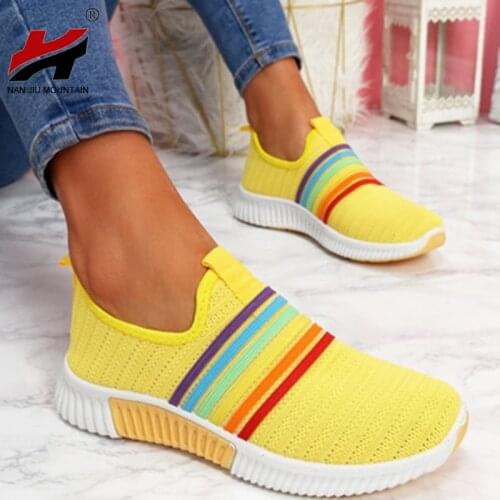 NAN JIU MOUNTAIN 2020 Womens Shoes Summer Flat Sneakers Colorblock Comfortable Outdoor Running Casual Set Foot Plus Size 43