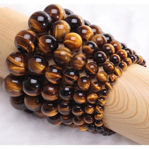 Natural Semi-precious Tigereye Stone Bracelets 6mm-20mm Beads Size AB---3A Grade Buddha Beads String Jewelry for Women
