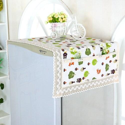 New cotton and linen fabric refrigerator cover household appliance refrigerator cover refrigerator cover dustproof