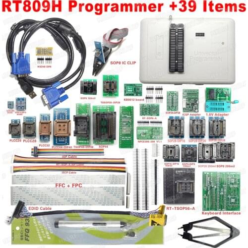 Newest Version RT809H EMMC-Nand FLASH Programmer + 39 Items WITH CABELS EMMC-Nand