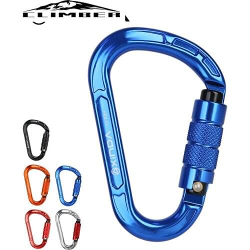 New Store Rock Climbing Carabiner Pear-Shape Buckle 25KN Safety Auto Lock Spring-loaded Gate Aluminum H-Carabiner Outdoor Kits