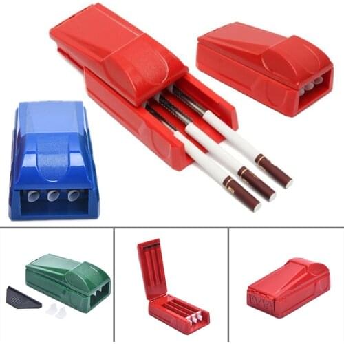 Plastic Manual Triple Tobacco Cigarette Rolling Tube Injector Machine Maker Roller Rolling Injector Machine Random Color