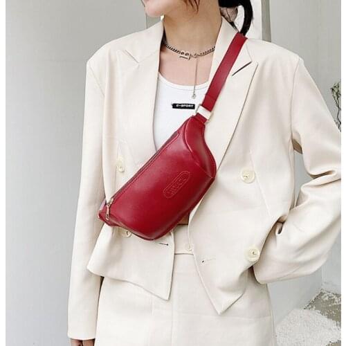 Daily Womens Bag Pure Color PU Leather Designer Waist Chest Bags Casual Ladies Female Shopper Small Shoulder Crossbody Bag 2021
