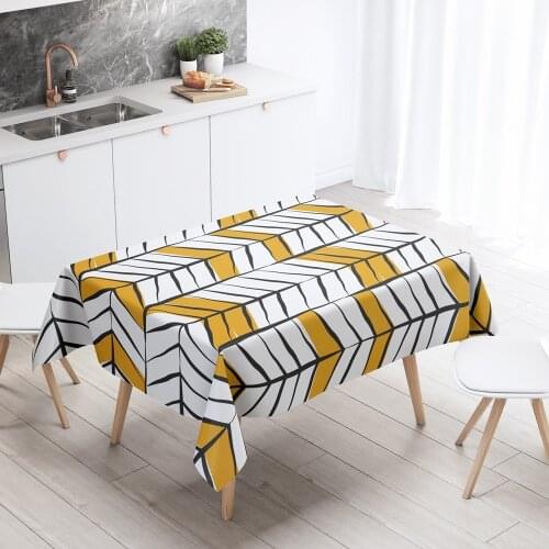 Rectangular Anti-stain Tablecloth for Table Cloth Cover Decoration Nordic Art Waterproof Kitchen Decor White Oilcloth Dining