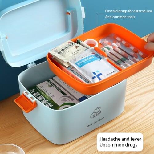 QD#Multi layer medicine box large capacity family Travel Portable first aid box medicine storage box family nursing medicine box