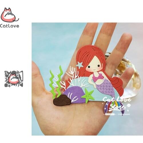 Mermaid Summer Metal Cutting Dies Scrapbooking Stencil Die Cuts Card Making DIY Decorative Craft Embossing New Dies For 2020