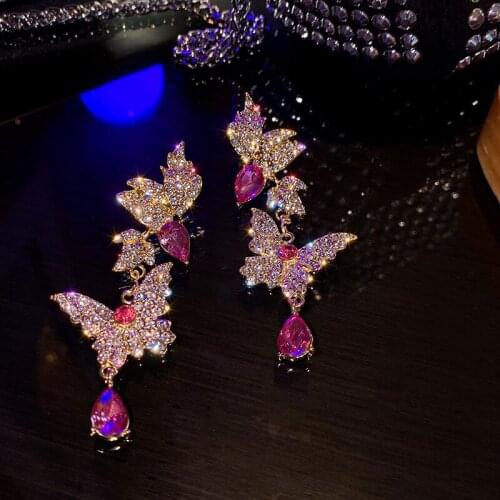 Butterfly Earrings for Women Exaggerated Design In Europe and America Fashionable Personality Dangle Earrings A Pair