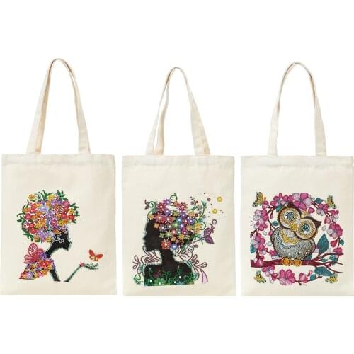 Diamond Painting Bag Tote Bag Cotton Reusable Durable Painting Handbag Embroidery Kit Travel Bag Diamond Art Bag New
