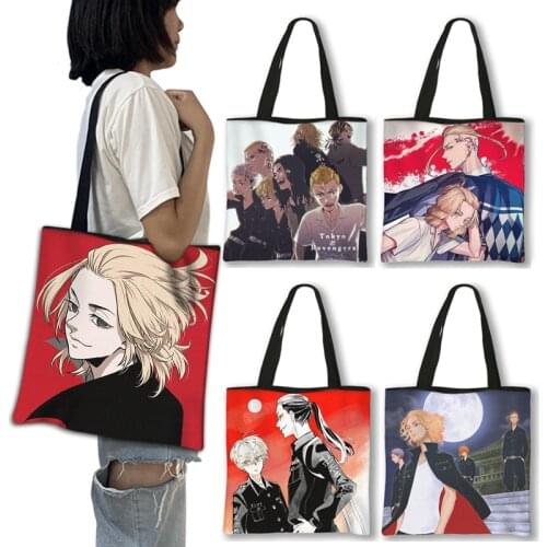 Anime Japan Tokyo Revengers Handbag Women Cartoon Huayuan Wudao Shoulder Bags Popular Ladies Large Capability Handbag Gift