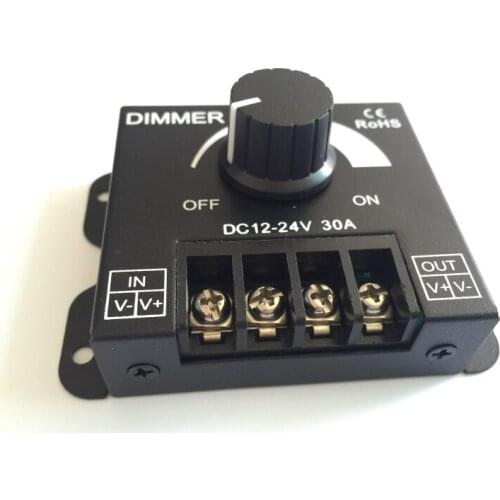 LED knob 360W dimmer 12V-24V 30A module hard light strip lamp with monochrome dimmer resistance switch regulator