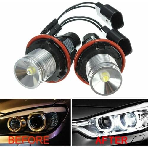 2x 6000K Angel Eyes Halo 20W CREE LED Ring Marker Bulbs For BMW X5 E39 E60 E63 E61 Motorcycle Headlight Bulb Lamp Car Accessorie