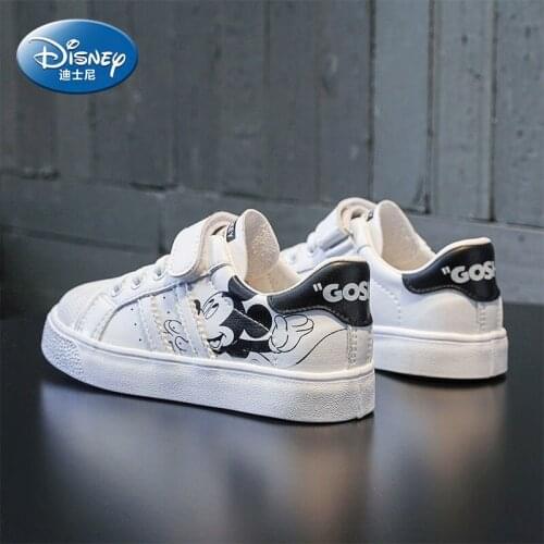 Disney childrens shoes cartoon Mickey boy casual shoes spring and autumn new soft bottom breathable girl white sneakers