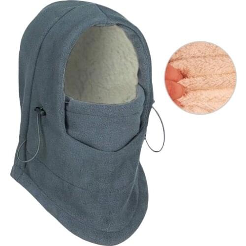 Outdoor heavy hat riding windproof one-piece hat neck wrap in autumn and winter Warm face, ear, hat, neck Add velvet hat