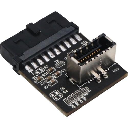 USB 3.0 (3.1 Gen 2) IDC 20 Pin Motherboard Header to A-Key 20 Pin Female Header Active Converter for Type C Panel Mount Adapter