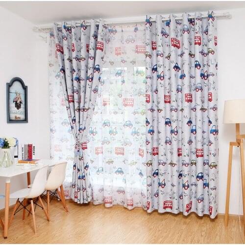 Lychee Cartoon Car Window Blackout Curtain Printed Shade Curtains for Living Room Bedroom Window Curtain Drape
