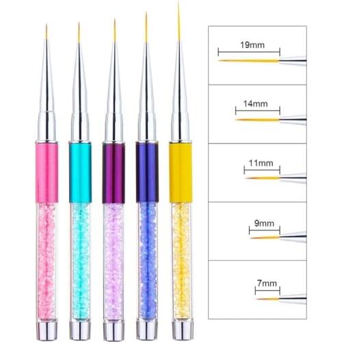1pcs Professional 9/11/14/19mm Nail Brush Hand Draw Tips Drawing Line Painting Pen Tools Manicure Nail Art Brush Decoration