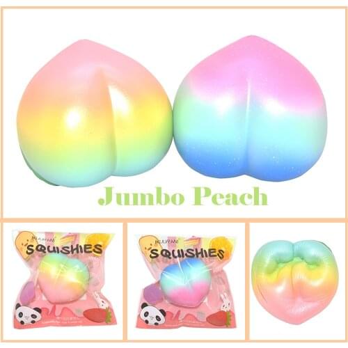 20PCS/Lot New Rainbow /Galaxy Colossal Peach Slow Rising Squishy Cute Fruit Scented 10CM Collectibles Soft Toy Gift Wholesale