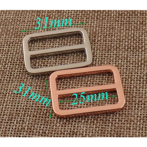 40 PCS 25MM Silver/Rose Gold Slide Buckles Strap Fasteners 1" Belt Adjuster Buckles Metal Purse Bag buckles Handbag