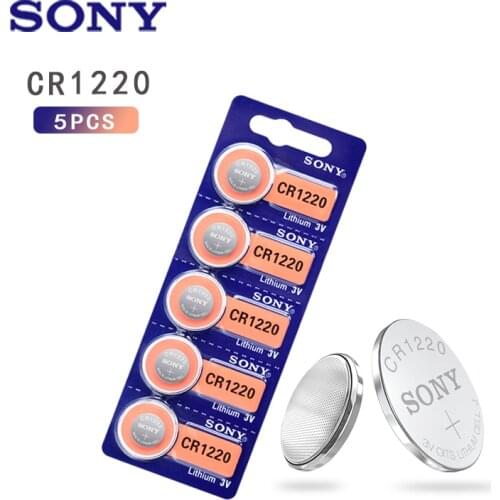 5Pcs sony CR1220 100% Original Lithium Battery For car key watch remote control toy cr 1220 ECR1220 GPCR1220 Button Battery cell