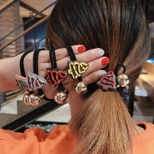 50pcs/lot DIY Multi Simple Alloy DIAMOND Christmas Tree Hair Bands Pellet Rubber Bands Hair Styling Tools Accessory HA1777