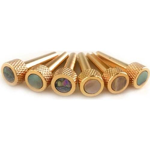 6 Pcs/Pack New Brass Acoustic Guitar Strings Bridge Pins Strings Pegs Nails Pin Musical Instrument Guitar Accessories
