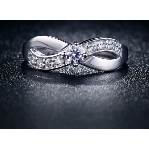 Brand New Digital 8 925 Sterling Silver CZ Rings For Women And Men Fashion Bridal Wedding Engagement Finger Rings