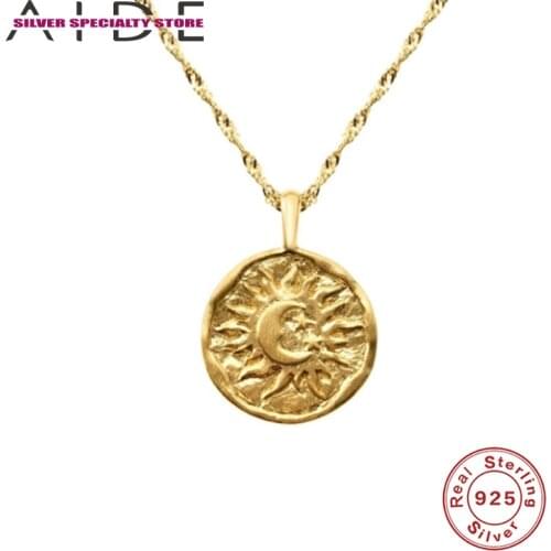 AIDE 925 Sterling Silver Necklace For Women Fine Jewelry Female Choker Necklaces Charms Pendant Collares Bijoux Collar For Gift