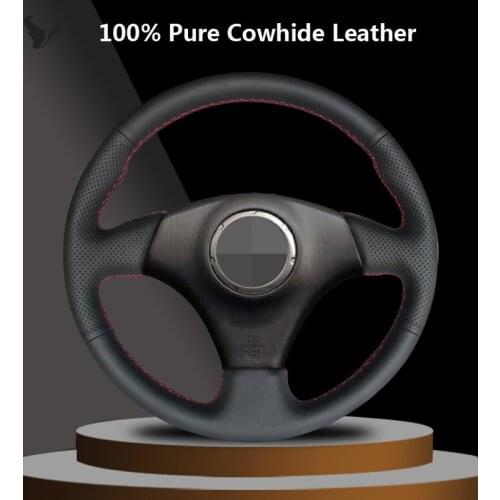 Black Genuine Leather Car Steering Wheel Cover for Toyota RAV4 2003 2004 2005 Celica 2003 Lexus IS200 300 1999 2000 2001-2005