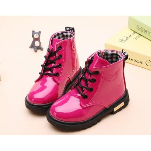Childrens synthetic leather shoes childrens fashion rubber snow boots 2021