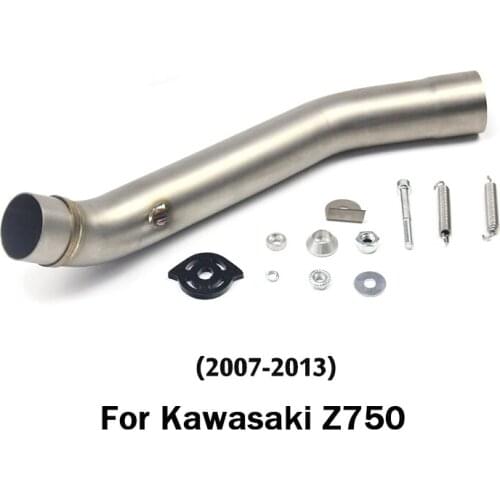 For Kawasaki Z750 2007-2013 Exhaust Mid Link Pipe Stainless Steel Connecting Tube 51mm Slip On Motorcycle Modified