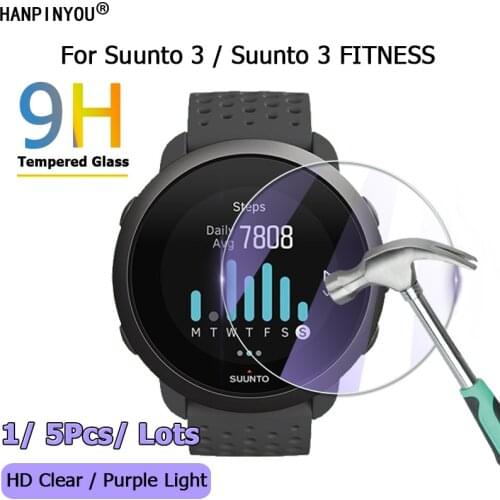 For Suunto 3 / Fitness GPS Sport Smart Watch Ultra Clear / Anti Purple Light 2.5D Tempered Glass Film Screen Protector Guard