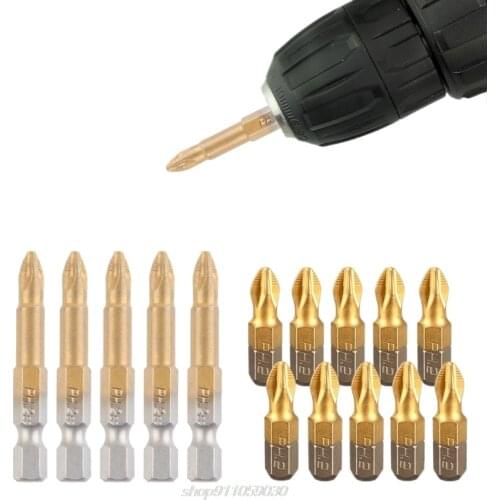Electric Drill Bits Power Tools PH2 Magnetic Titanium Coated Screwdriver Bits 10pcs 25mm/ 5pcs 50mm Hexagon Bits Jy2 21 Dropship