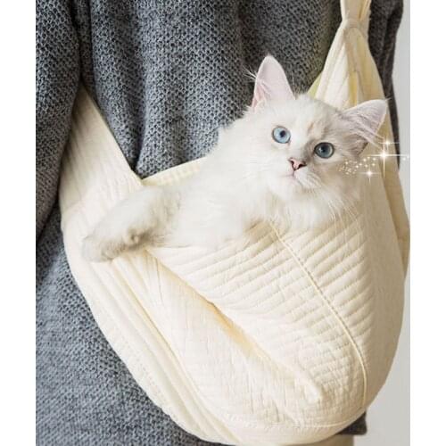 Pet Cat Canvas Bag Outdoor Travel Shoulder Bags for Small Dogs Kitten Puppy Foldable Carrier for Pets Large Capacity