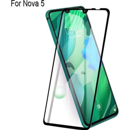 2PCS Full Curved Screen Protector For Huawei Nova 5 Full Cover Tempered Glass For Huawei Nova 5 Protective Flim huaweinova5
