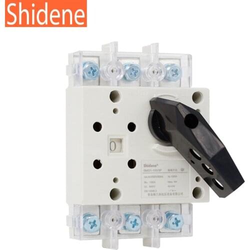 Shidene Isolating Switch Circuit Breaker 100A 3P 50/60Hz AC400V 35mm Din Rail Installation