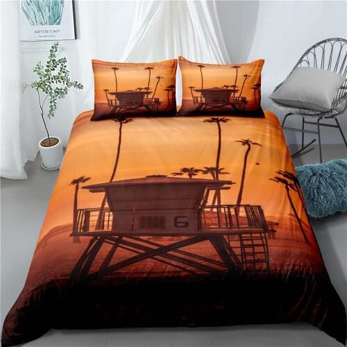 3D HD Print Bedding Set Custom/King/Europe/USA Queen,Duvet Cover Set,Quilt/Blanket Cover Set Bedclothes Beach Drop Ship