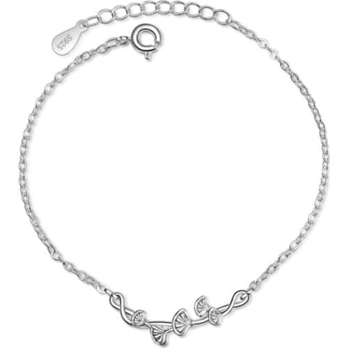 Korean version of the sweet and fresh literary wild Ginkgo leaf flowers female models silver plated bracelets JO081