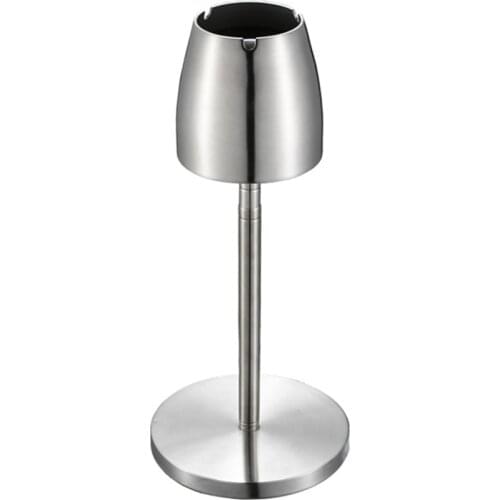 LBER Stainless Steel Telescopic Ashtray Floor Standing Ash Tray Ashtray Portable Metal Large Windproof Ashtray Smoking Accessori