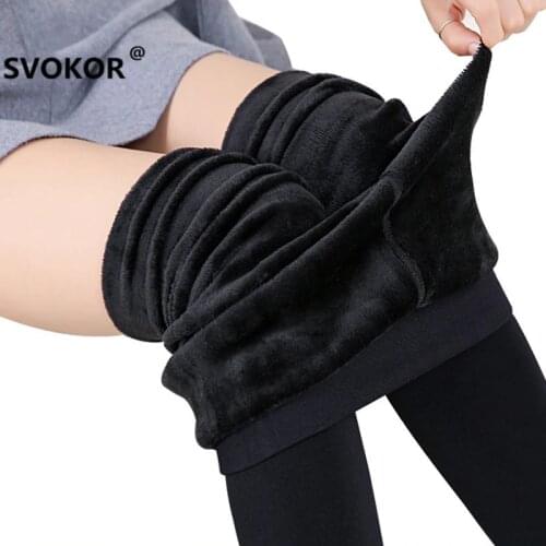 SVOKOR 2020 winter warm velvet leggings Elasticity cold resistance legging High waist Comfortable keep warm