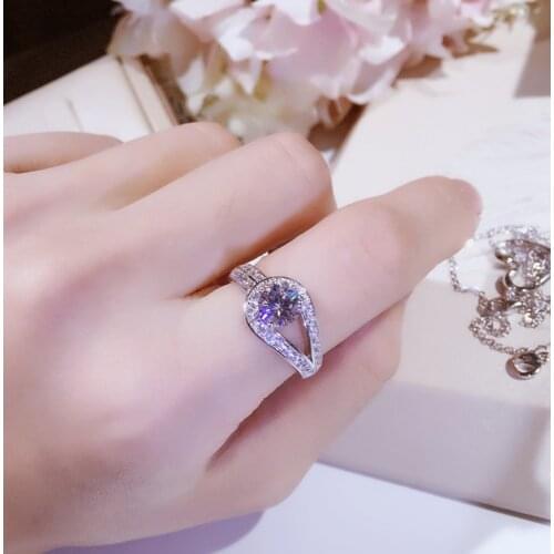 Hot Sale Fine Jewelry Women 925 sterling Silver Solid Ring 5A Zircon CZ Button Engagement Wedding Rings For Women Gift