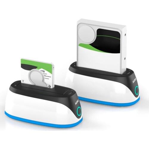 MAIWO HDD Docking Station Suitable for 2.5/3.5 inch SATA Port RGB Light Intelligent Sleep HDD or SSD Plug & Play